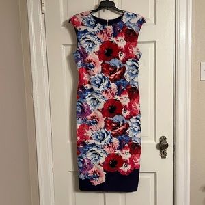 Vince Camuto Floral body con dress. Wore once to a wedding.  EUC